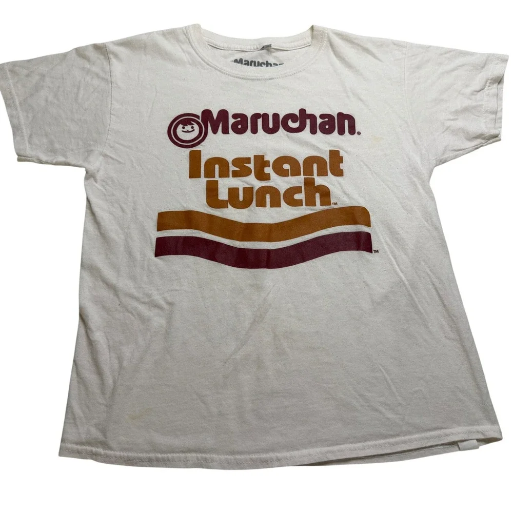Maruchan Instant Lunch Graphic Tee Kids XL 14/16 White Ramen Noodle Shirt